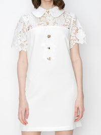 Exquisite Lace Collar Short Dress