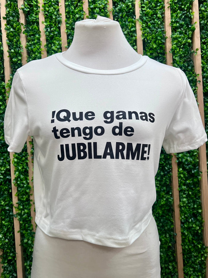 Statement Graphic Crop Tee – Women’s White Quote T-Shirt
