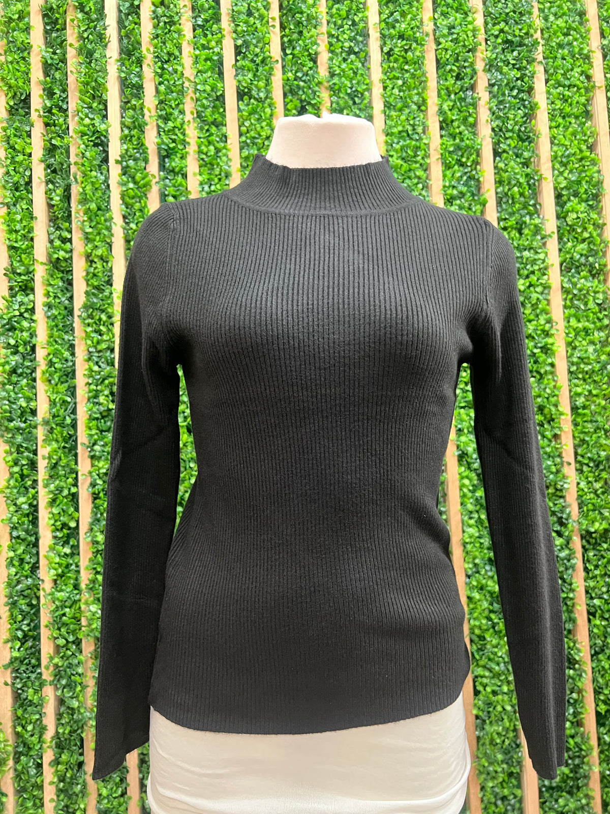 Classic Mock Neck Long Sleeve Knit Sweater