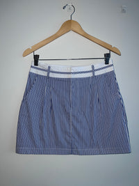 Blue Striped Short Skirt Set