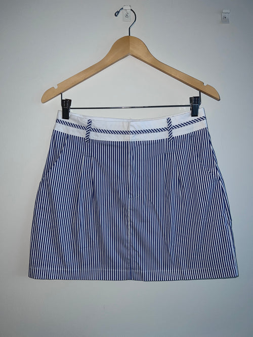 Blue Striped Short Skirt Set