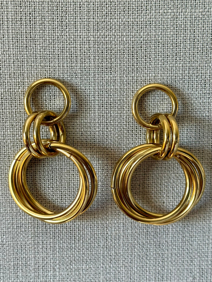 Multi Ring Stainless Steel Earrings