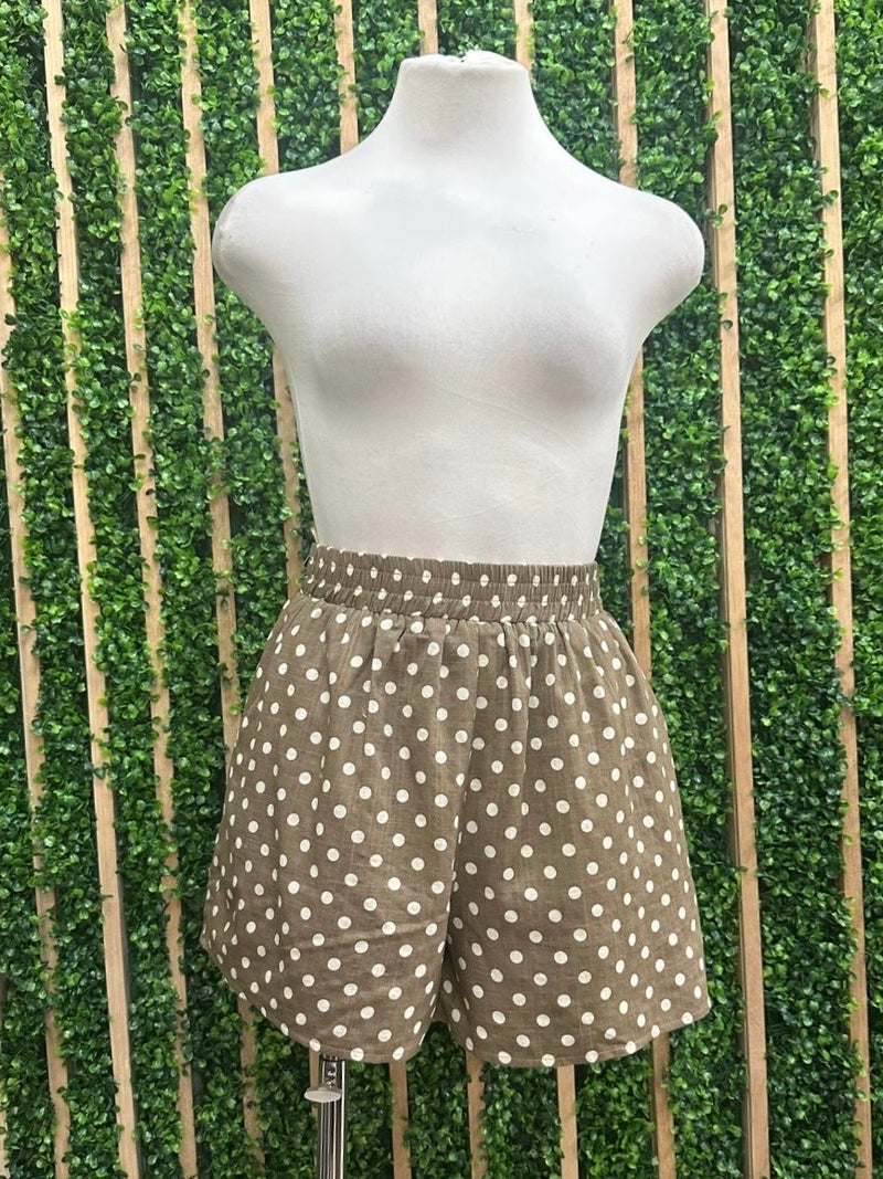Brown Polka Dot Short Pant