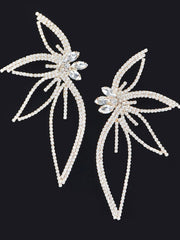 Dressy Rhinestone Flower Earrings