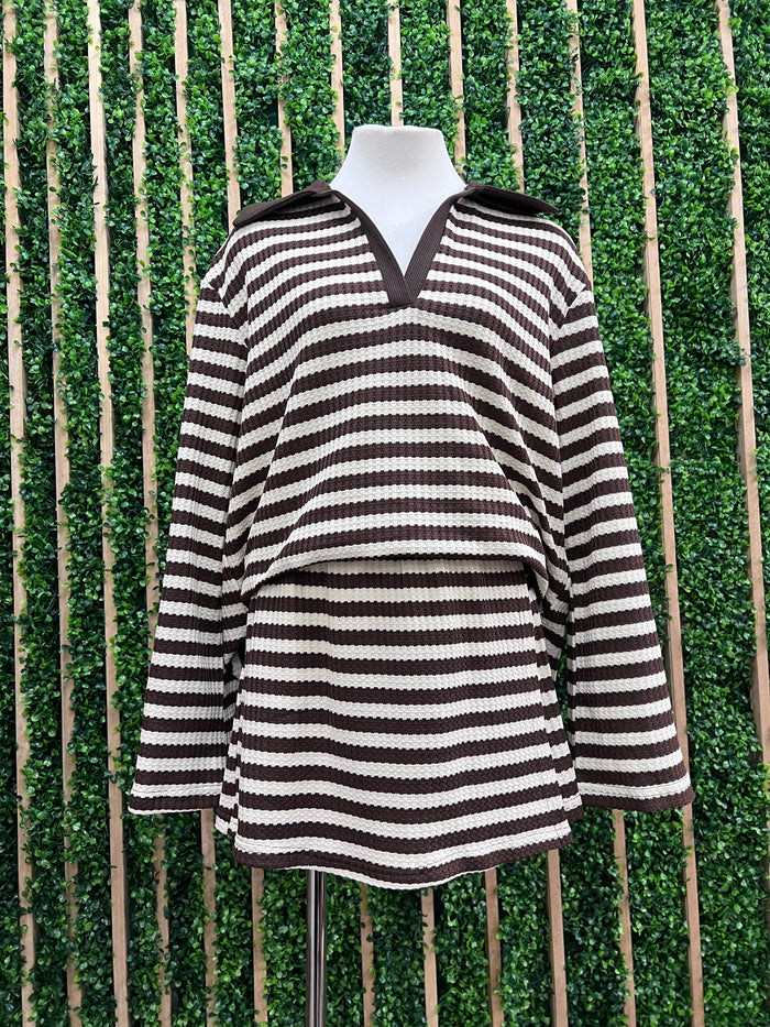 Brown Stripe Resort Skort set