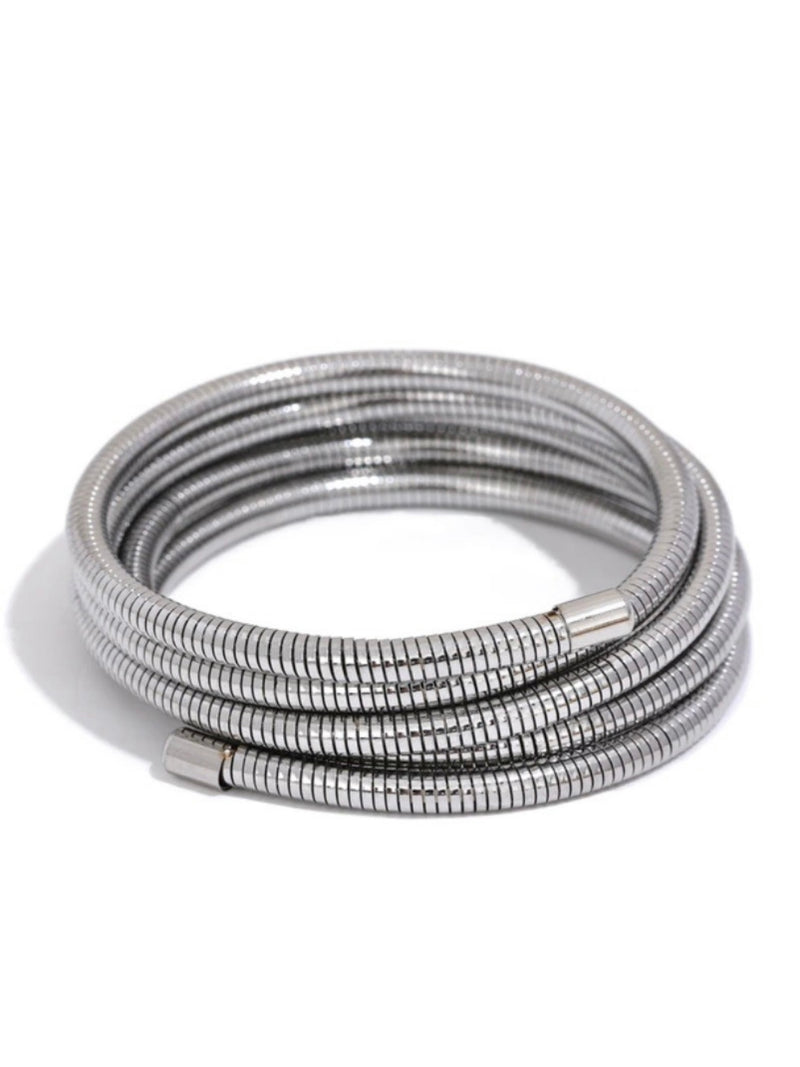 Cobra Stainless Steel Stackable Wrap Arm Bracelet