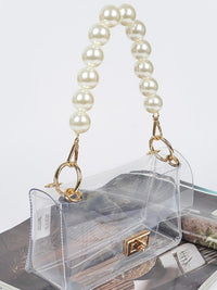 Clear Pearl Strap Clutch