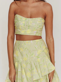 Beautiful Green Tea Maxi Skirt Set
