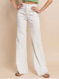 Front Stitch Wide Leg Palazzo Denim