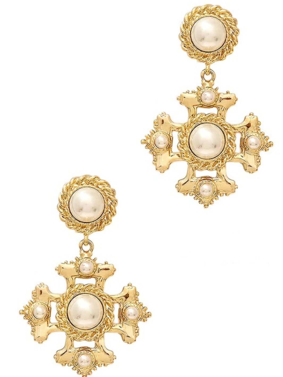 Pearl Studded Victorian Earrings