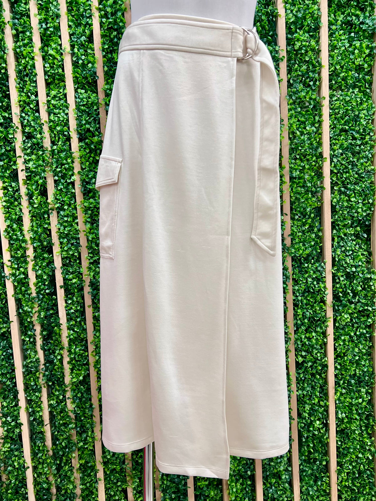 Solid Wrap cargo Midi Skirt