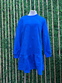 Star Embossed Sweater Dress