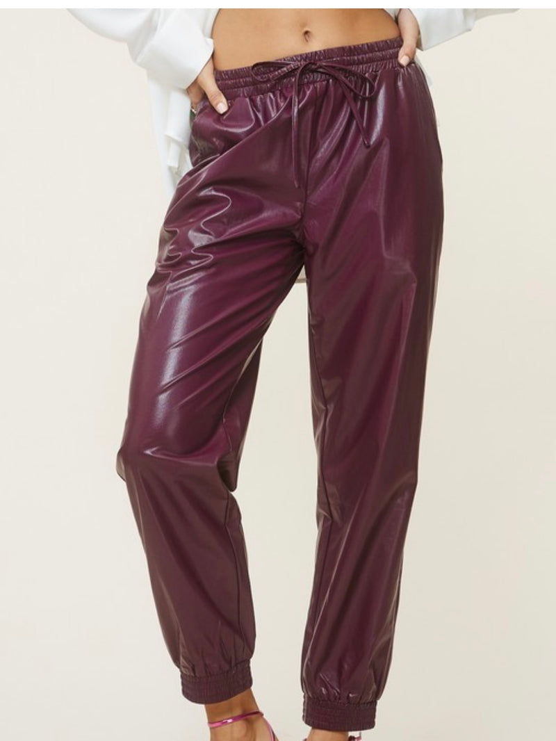 Garnet Pleather Jogger