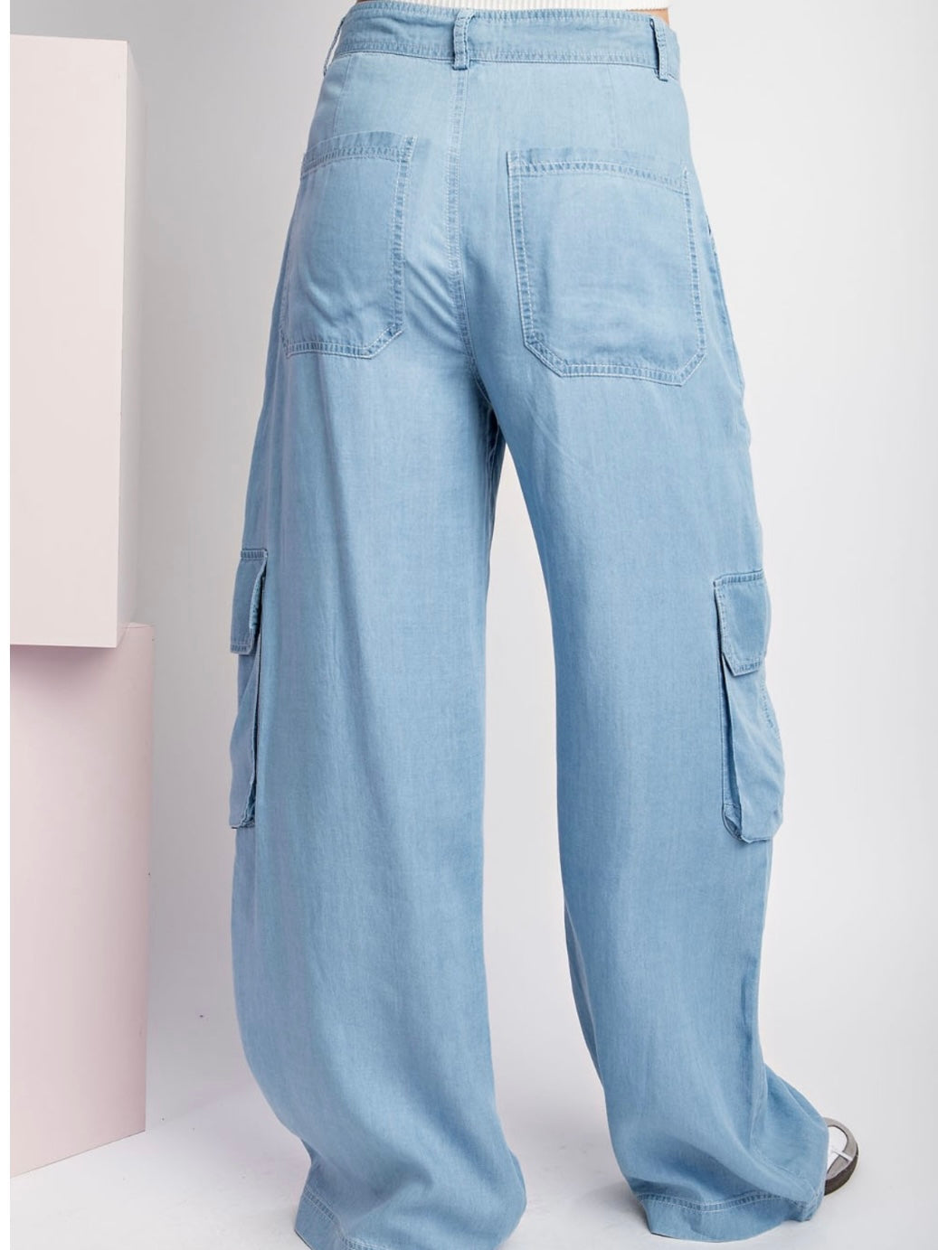 Mineral Wash Denim Cargo Pant