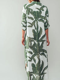 Palms Blouse Midi Dress