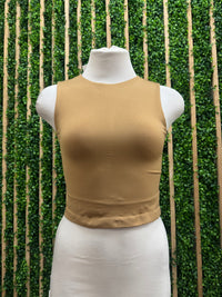 High Neck Smooth Basic Crop Top