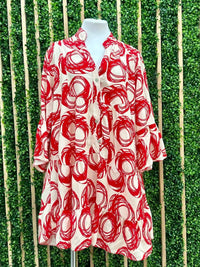Swirl Print Tiered Short Dress
