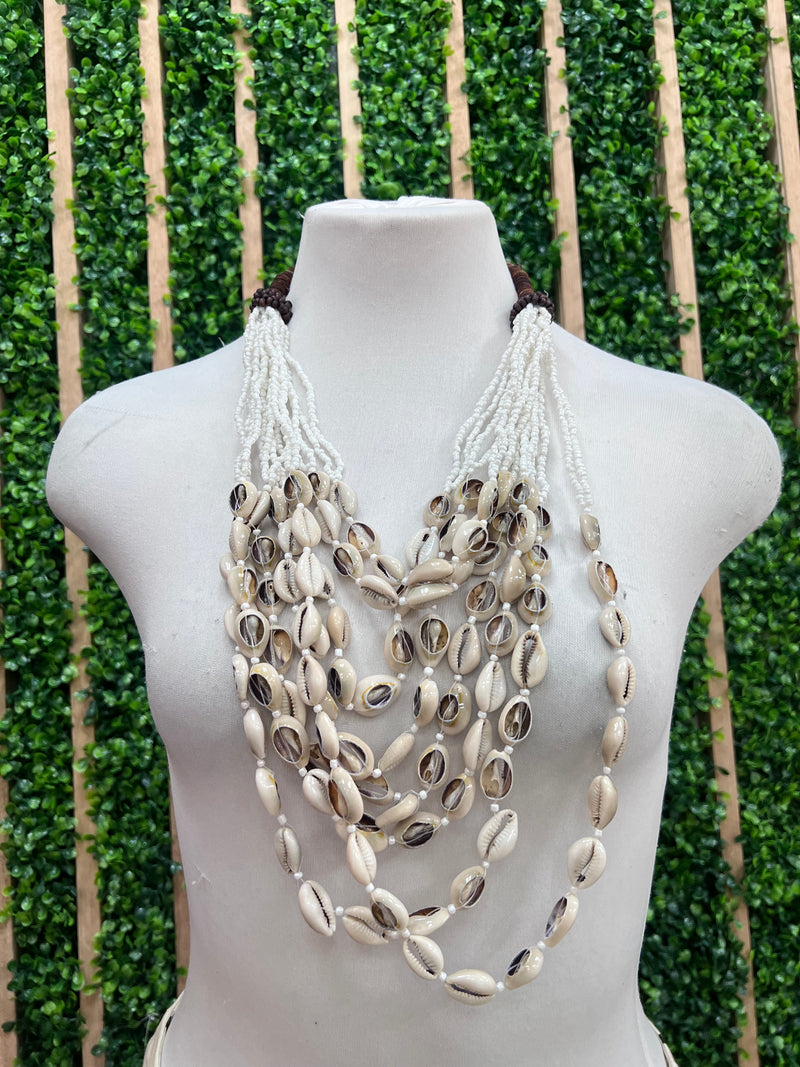 Multi Beads Shell Necklace