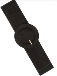 Contrast Black Suede Belt