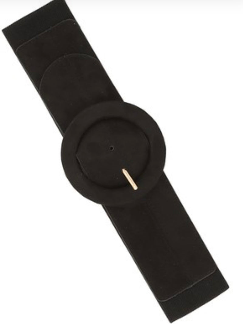 Contrast Black Suede Belt