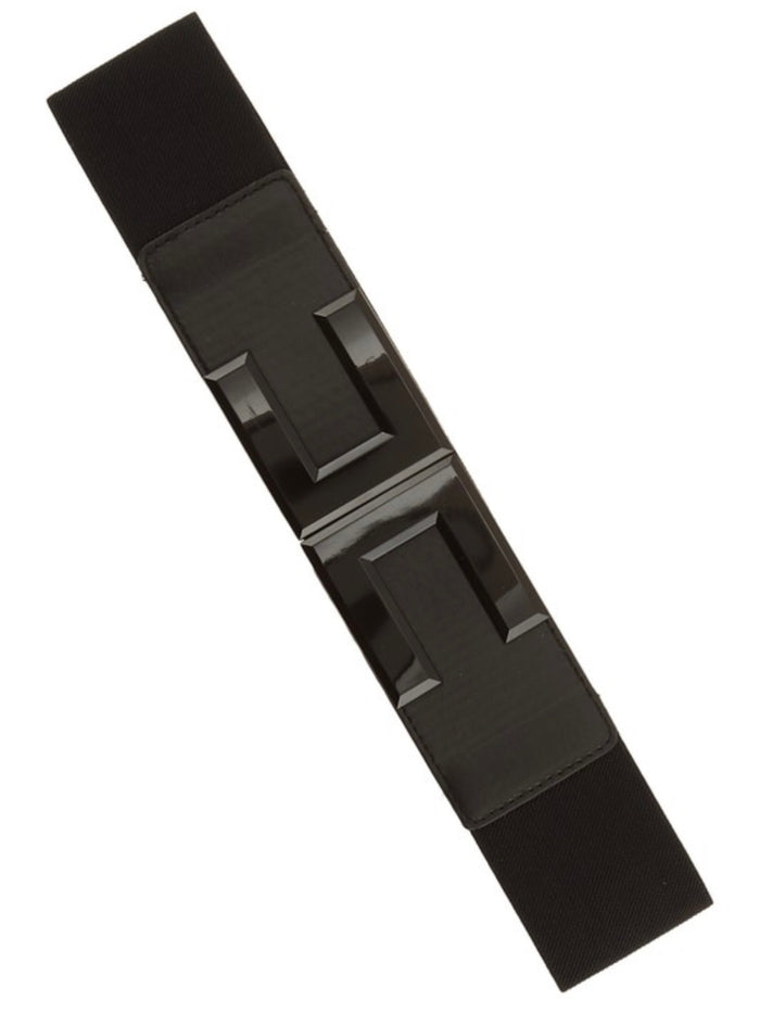 H Enamel Buckle Elastic Belt