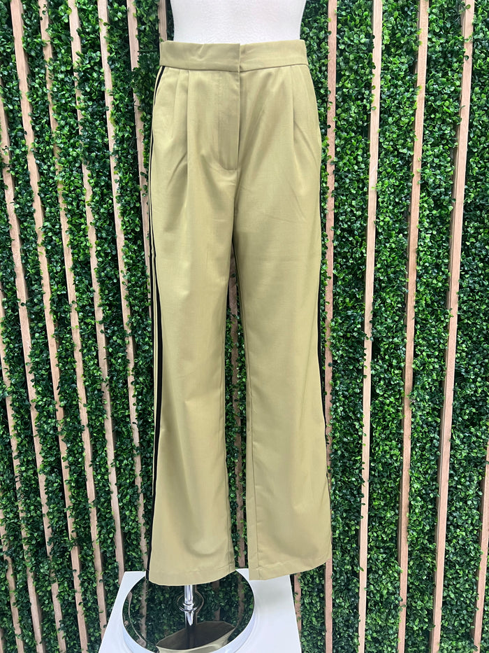 Olive Trimmed  Pant
