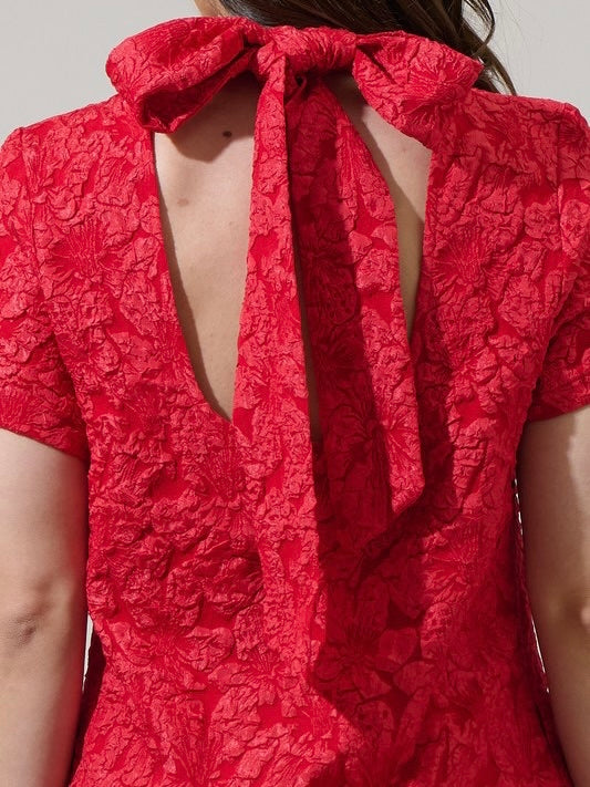 Red Floral Jacquard A Line Dress Ah L La Lifestyle Boutique Red Floral Jacquard A Line Dress Ah L La Lifestyle Boutique