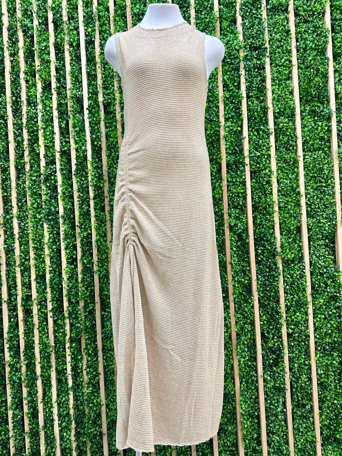 Beautiful Waffled Crochet Midi Dress