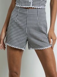 Black White Gingham Shorts