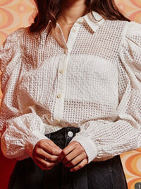 Textured Puff Sleeve Blouse