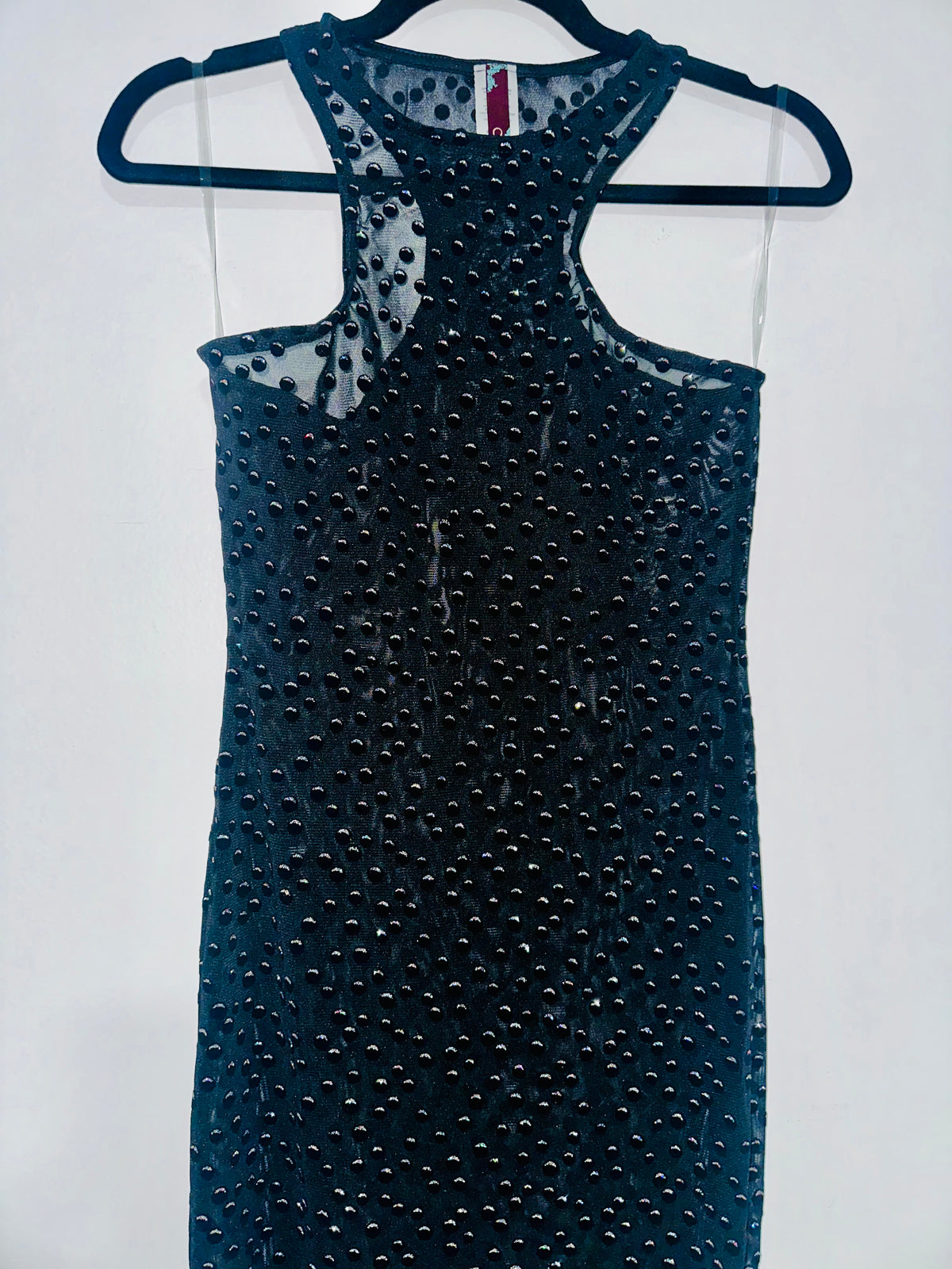 Black Glitter Dots Mesh