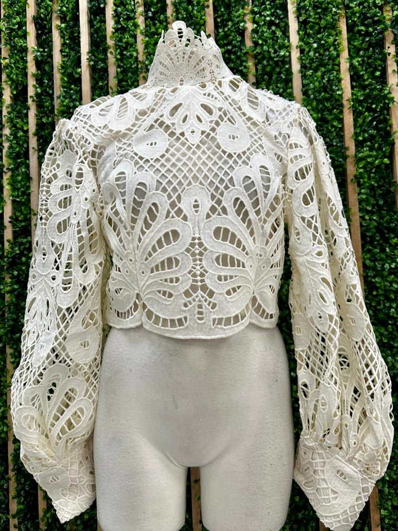 High Neck Lace Blouse