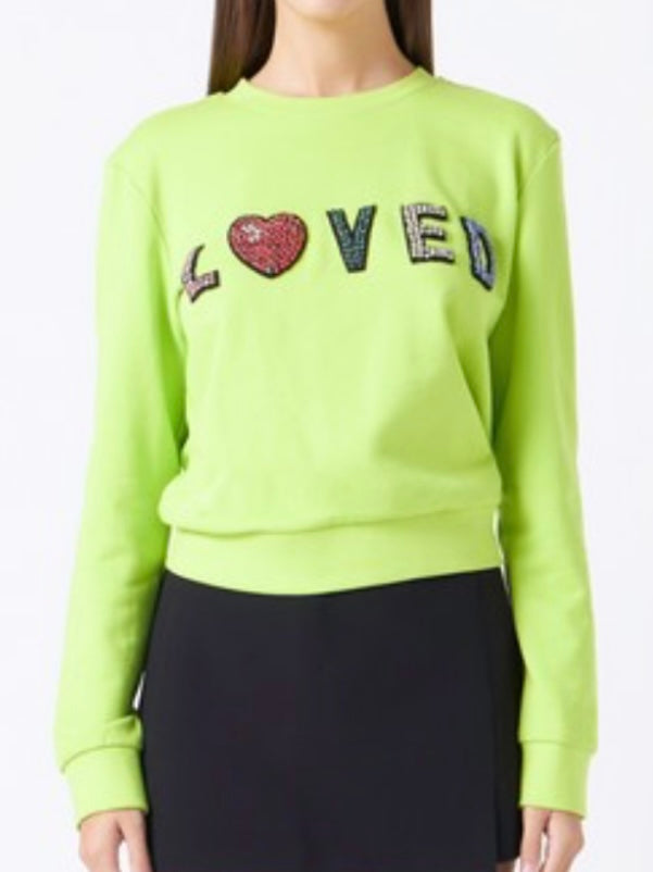 Lime Loved Sequin Sweater