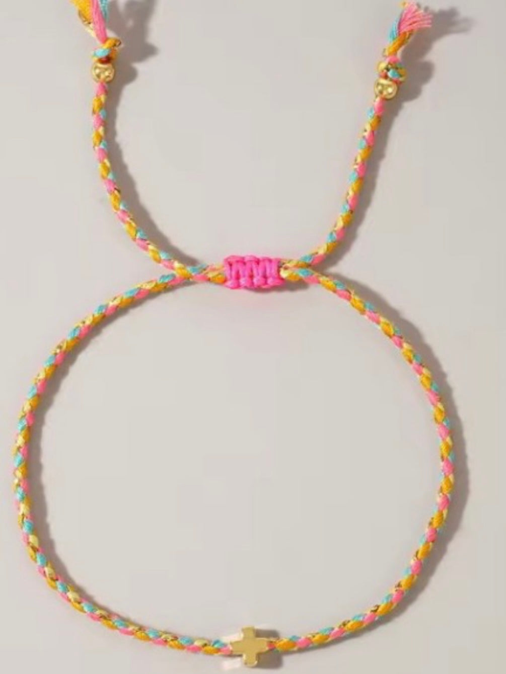 Stainless Steel Corded Cross Bracelet