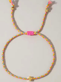 Stainless Steel Corded Cross Bracelet