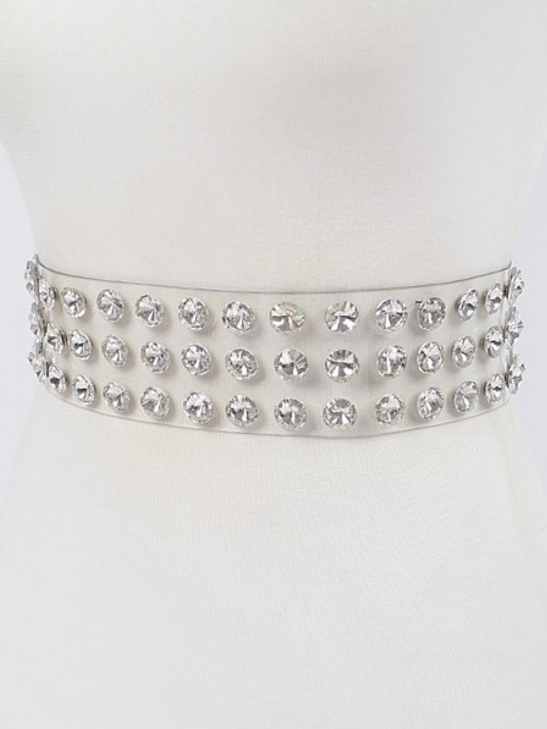 Crystal Studded Clear Belt