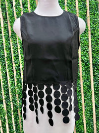 Circle Tassel Trim Sleeveless Top