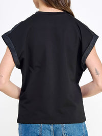 Cuffed sleeve Pocket Detail Top