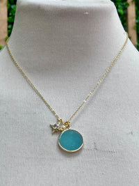 VB Gold Starburst and Quartz Necklace