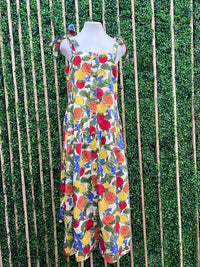 Bright Fruits Square Neck Maxi Dres