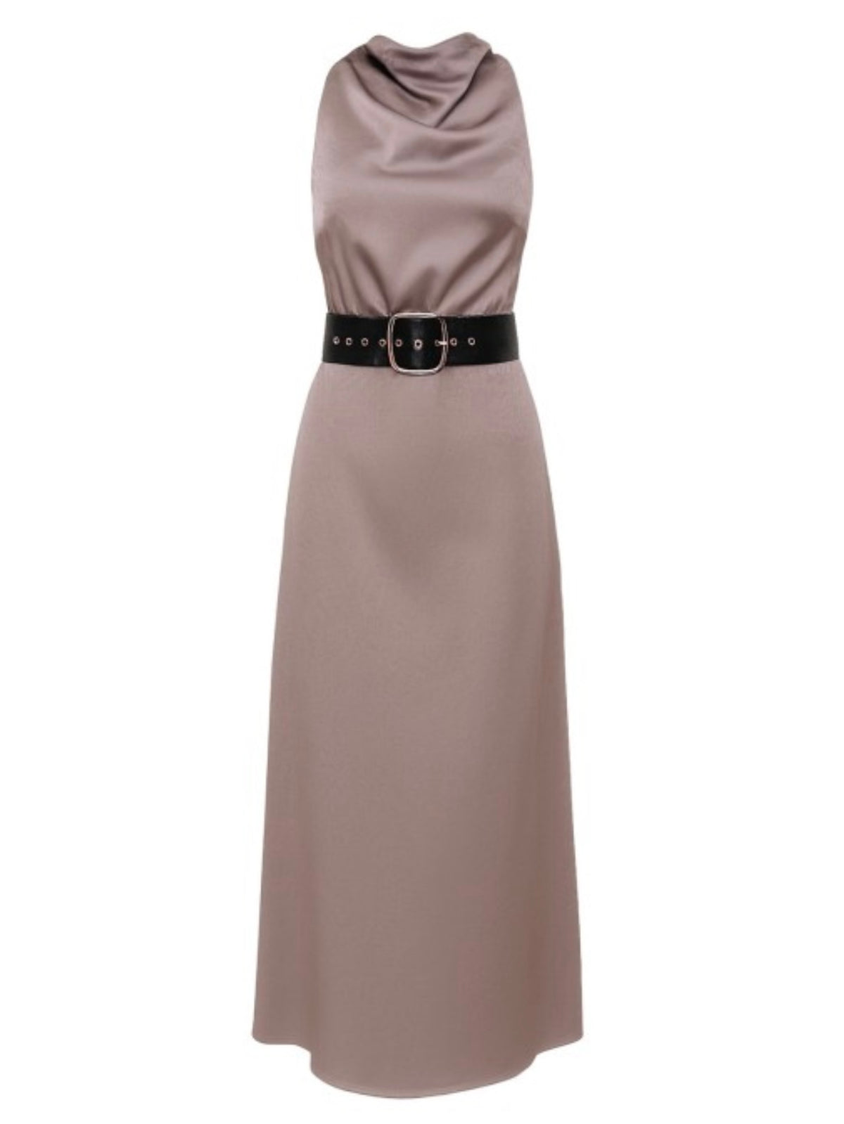 Smoked Pearl High Neck Waisted Dress