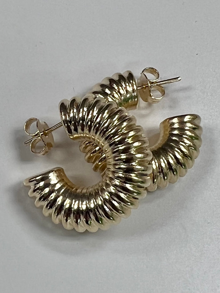 Gold Filled Textured Hoops