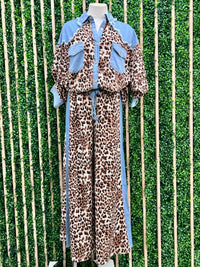 Denim Leopard Pant