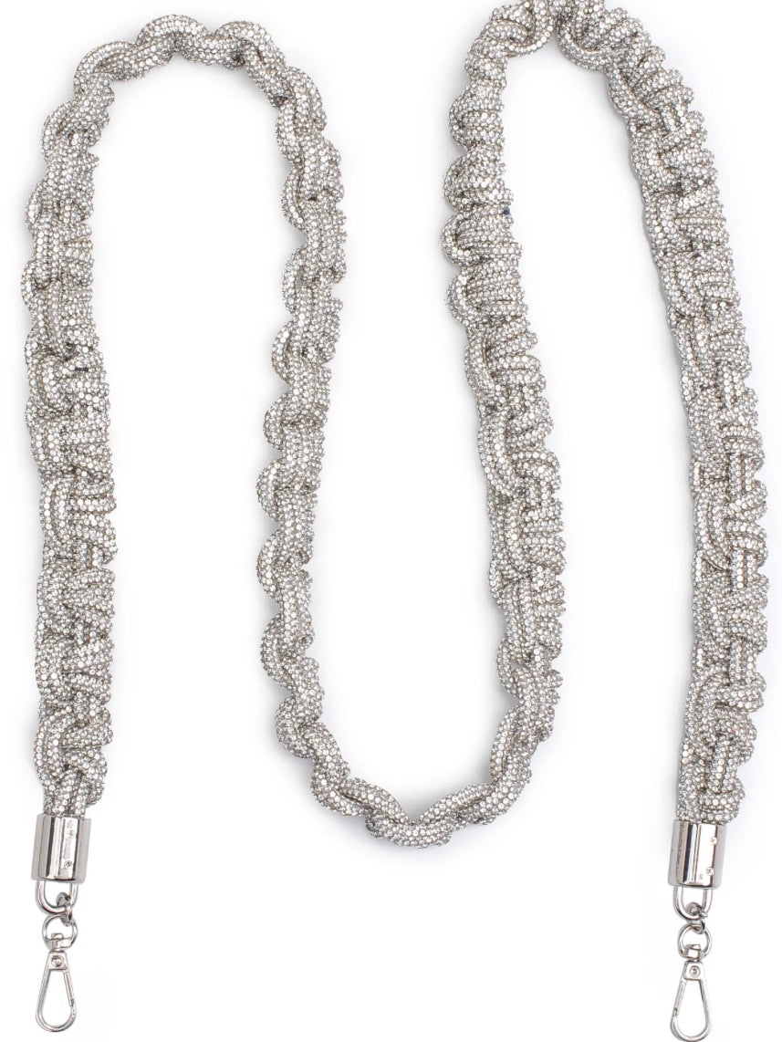 Rhinestone Links Braid Shoulder Strap