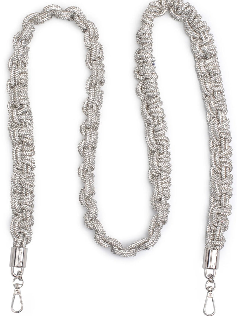 Rhinestone Links Braid Shoulder Strap