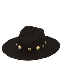 Metal Accent Studs Fedora Hat