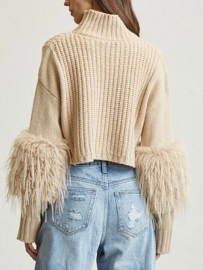 Exquisite Fur Detail Sweater