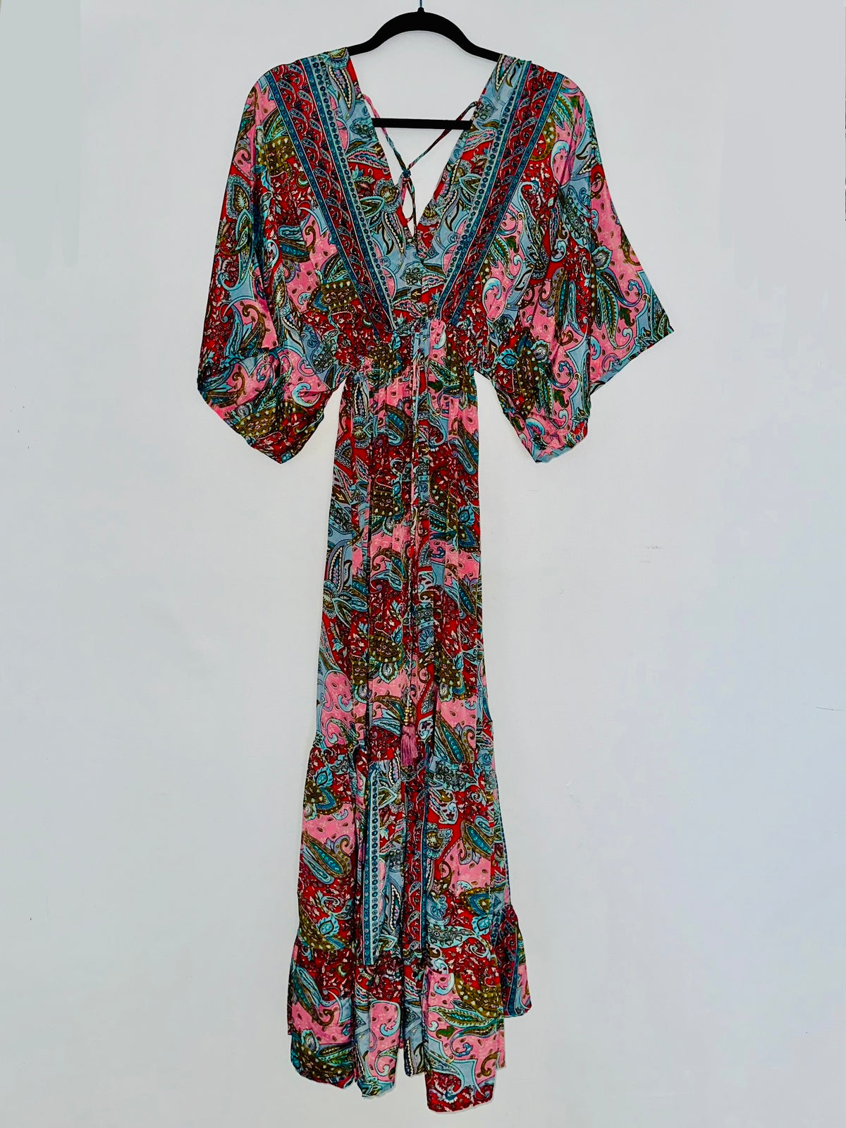 Boho paisley Covered Kimono Dress