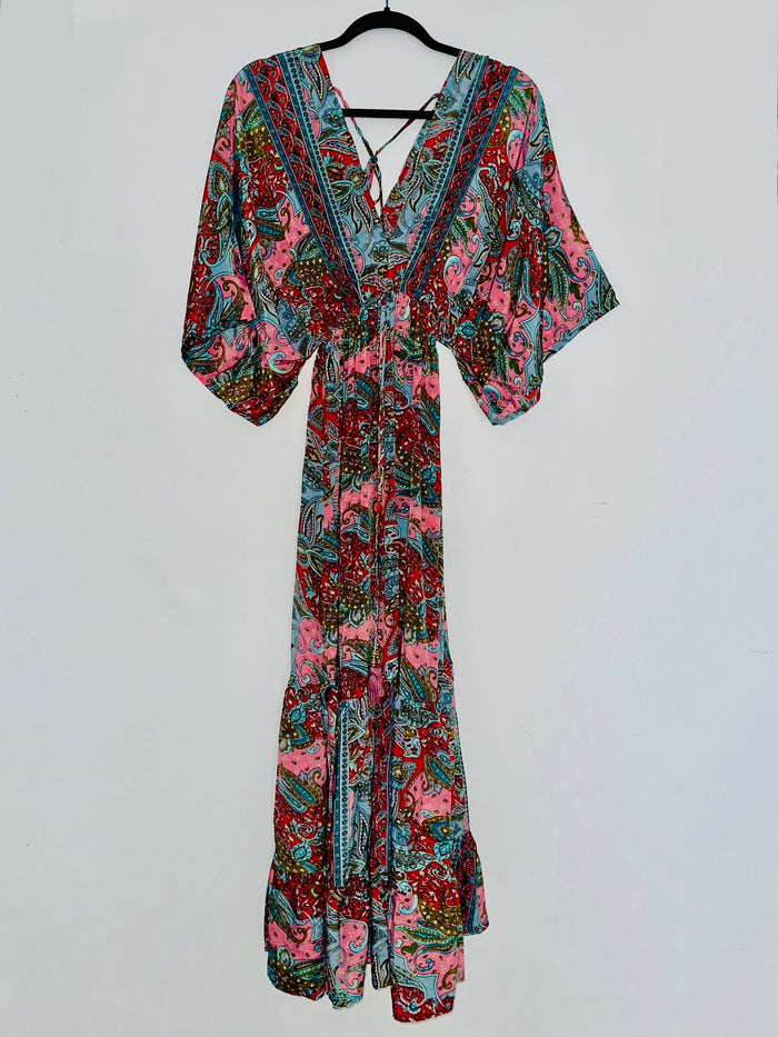 Boho paisley Covered Kimono Dress