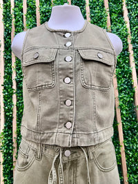 Olive Grove Denim Crop Top